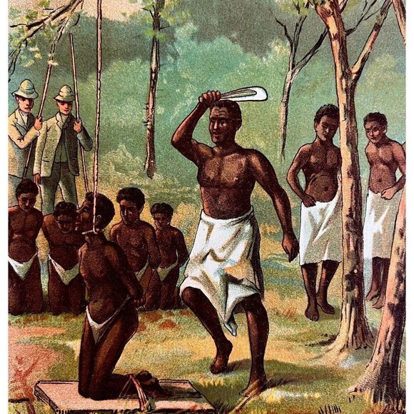 African Congo Tribe Slavery 1890 Lithograph Victorian Stanley In Africa DWAA2A - Picture 1 of 2